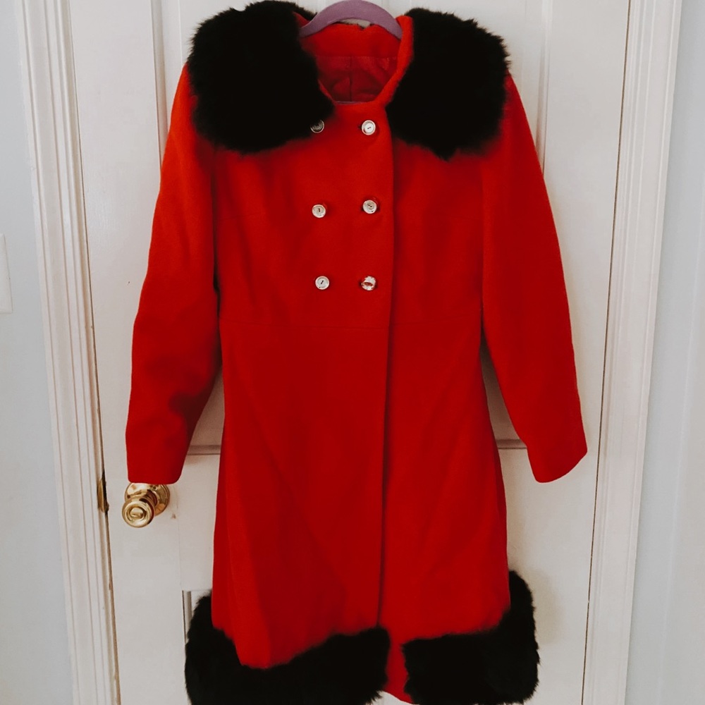 Vintage Red And Black Youthcroft Coat